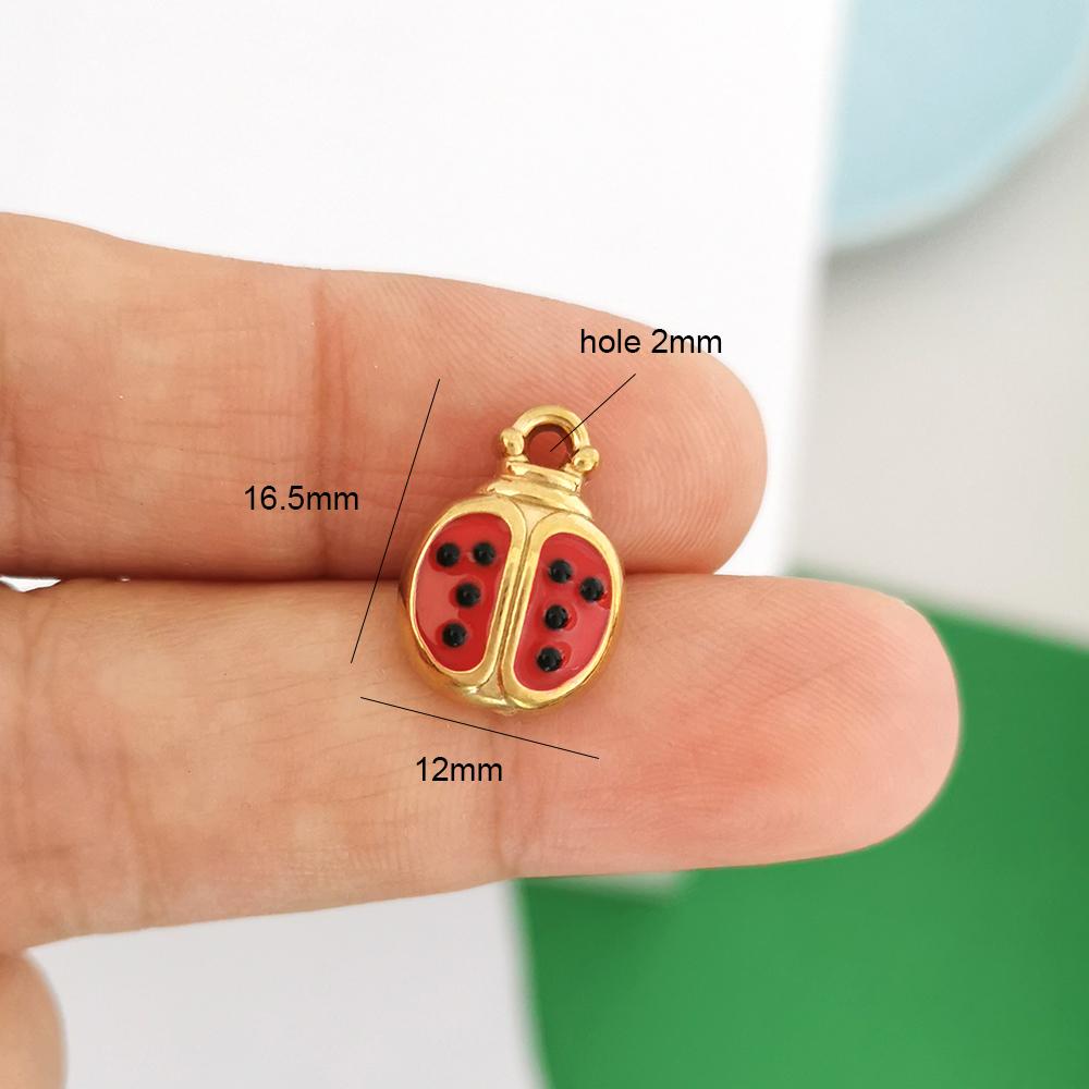 1 Piece Stainless Steel Pendant Charm Heart Rose Shell Star Sun Butterfly Bow Flower Red Gold Custom Necklace
