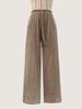 2025 Women's High-Waisted Wide-Leg Floor-Length Casual Pants - Breathable Solid Color, Slimming, Sunscreen, Multi-Occasion