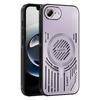 For iPhone 16e Magnetic Case Aluminium Alloy+PC+TPU Hollow Heat Dissipation Phone Cover