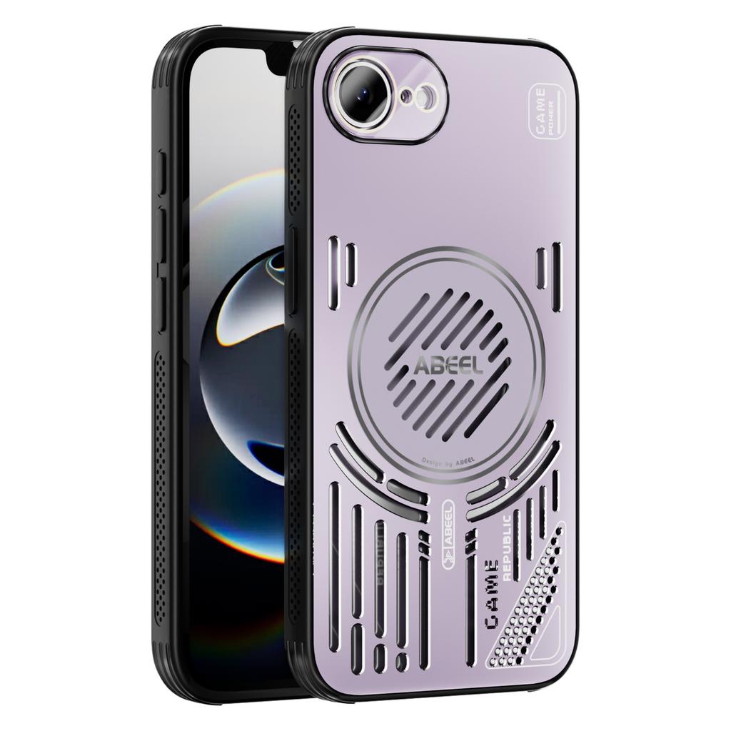 For iPhone 16e Magnetic Case Aluminium Alloy+PC+TPU Hollow Heat Dissipation Phone Cover