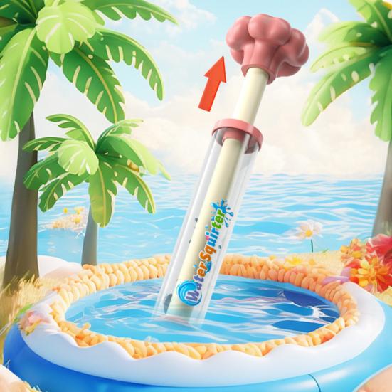 Wasserspielzeug Hochdruck-Wasserspritzer Ziehrohr-Design Wasserspritzpistole Funkeneffekt Sommerwasserspielzeug für Kinder Jungen Mädchen