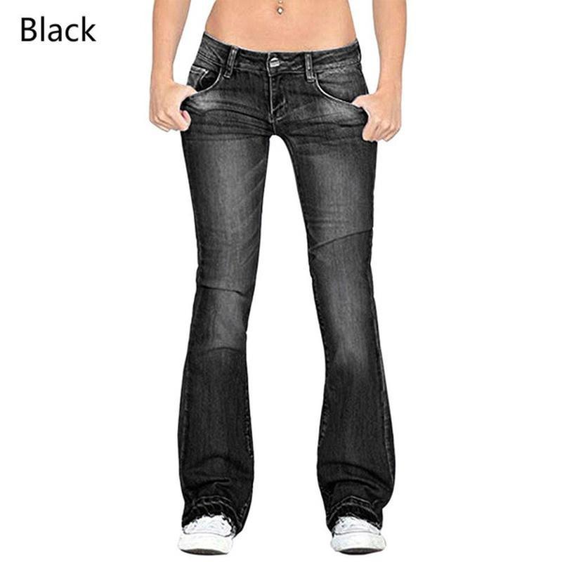 

Женские модные узкие джинсы с градиентом, повседневные расклешенные брюки с бахромой, прямые джинсы с низкой посадкой на пуговицах, размер XXXL чёрный