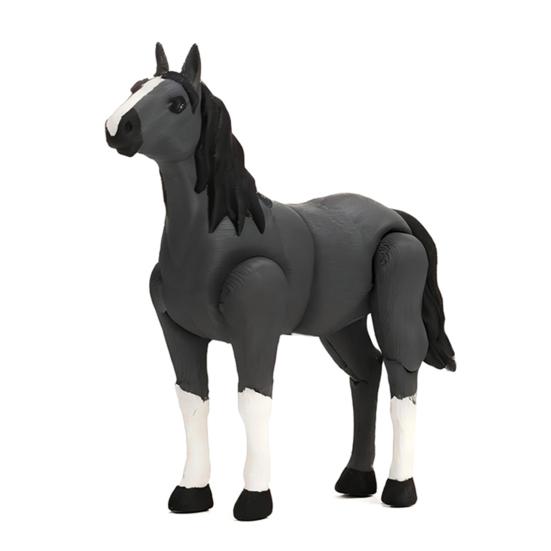 

3D-печатная фигурка лошади с подвижными суставами, фигурка лошади, антистрессовая игрушка-непоседа, модель животного, статуэтка, настольное украшение, орнамент темно-серого