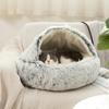 Round Plush Warm Dog Bed Mini Nest House Semi-enclosed Deep Sleep Pet Mat Cushion Blanket Sleeping Bag Puppy Kennel Accessories