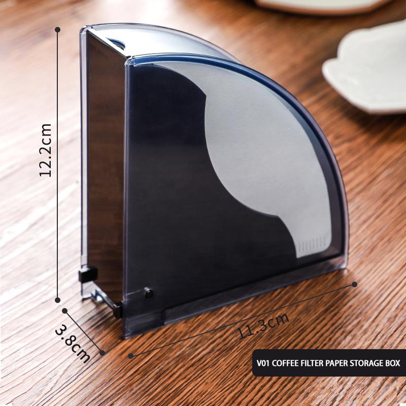 Coffee Filter Paper Holder V01 Filter Paper Box Coffee V02 Filter Paper Fan-shaped Filter Paper Dust-proof Storage Box Plastic