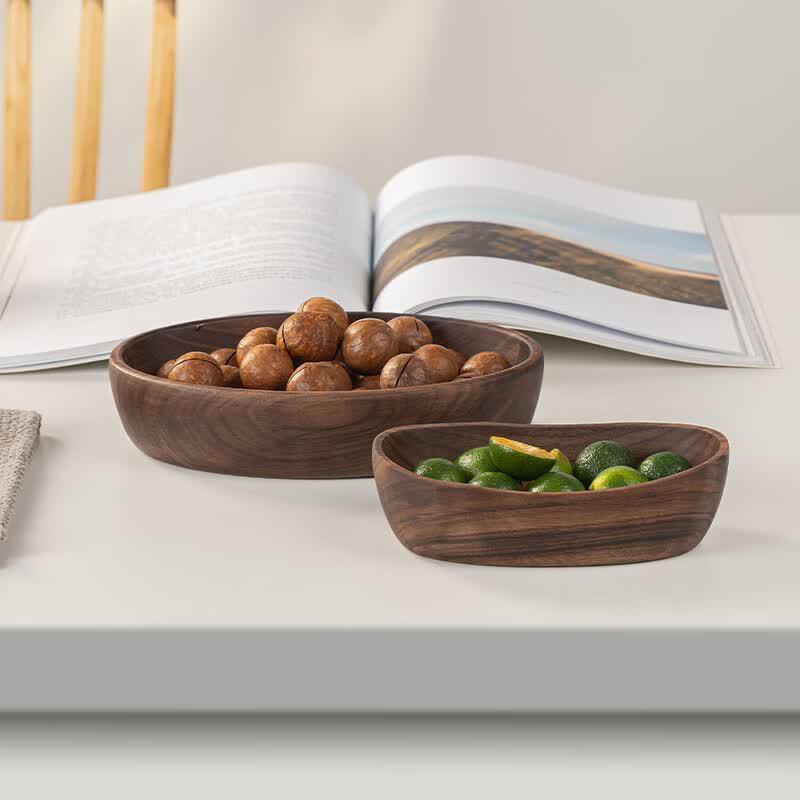 Black Walnut Wooden Boat Bowl & Serving Tray