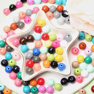 DIY 10mm 200PCS For Jewelry Bracelet Colours Findings Loose Earrings Fashion Jewelry Making Necklace Acrylic Beads