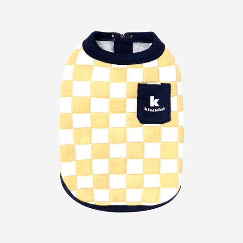 KINIKINI CHECKERBOARD SLEEVELESS ZIPUP-YELLOW(Zip-up)