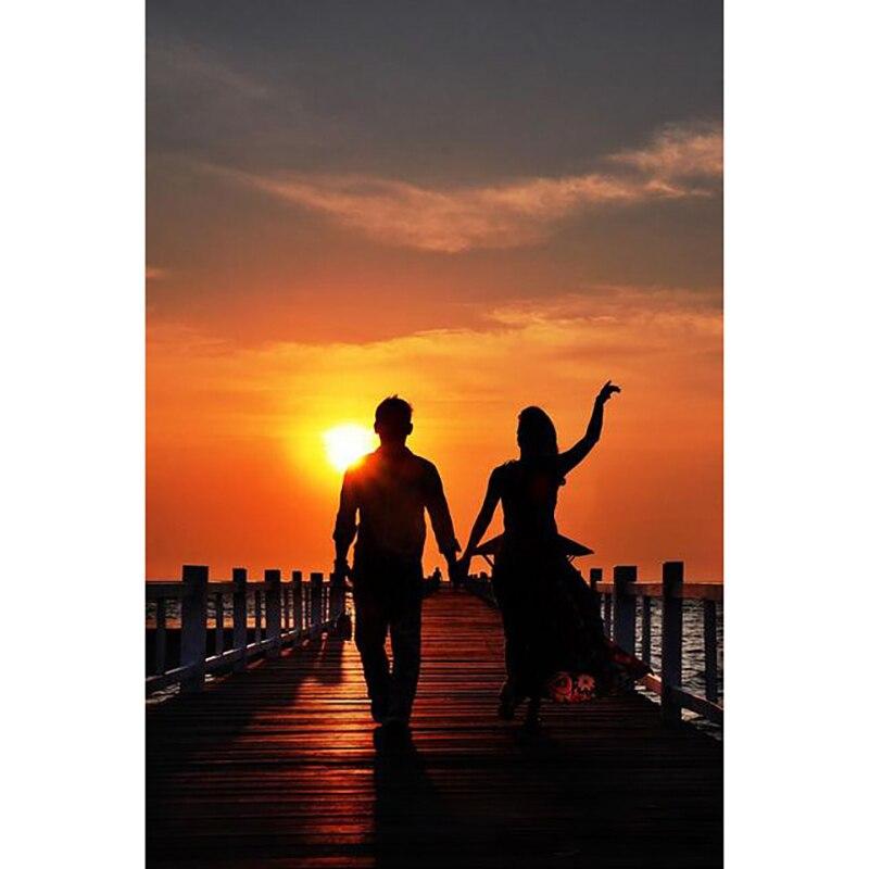 New DIY 5D Diamond Painting Sunset Diamond Embroidery Scenery Cross Stitch Full Round Drill Manual Art Home Decor Gift