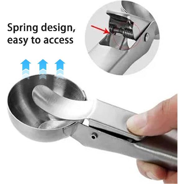 Stainless Steel Ice Cream Scooper No Stick Melon Baller No Struggle Fruit Scooper Perfect Scoop Tool for Ice Cream Sorbet 4