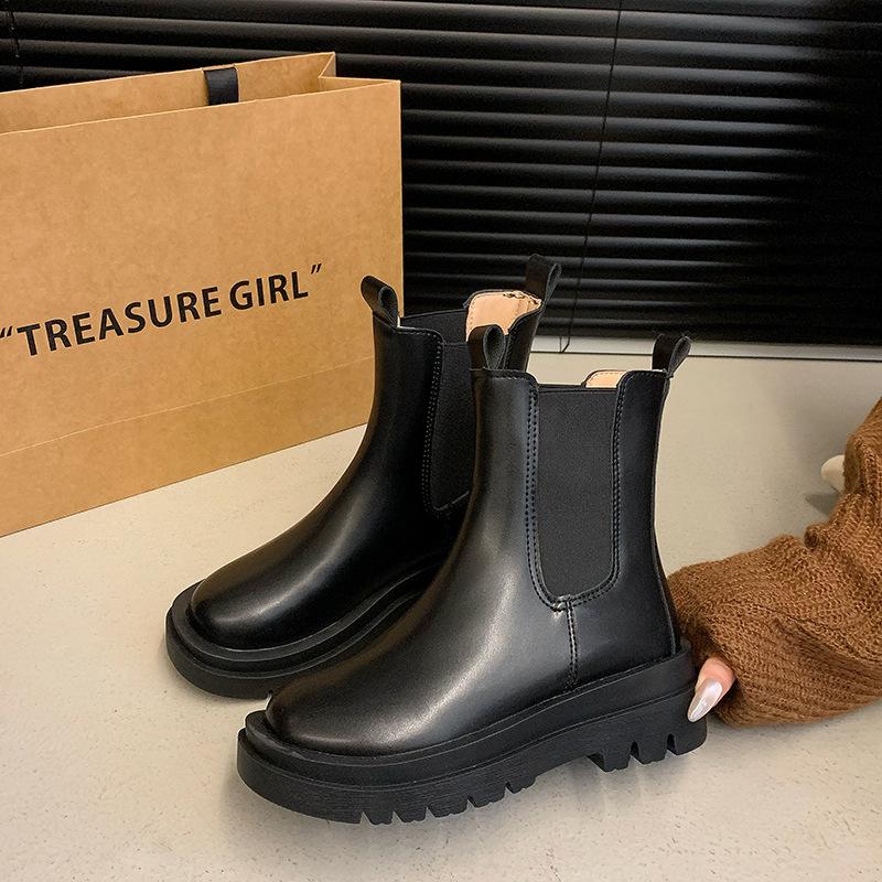 Martin boots women's autumn 2025 new British style mid-boots thick-soled Cheshire short boots ins trendy smoke boots