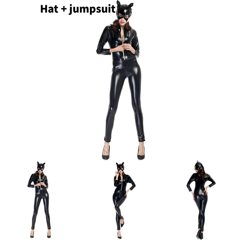 Unisex Leather Cat Girl Outfit For Cosplay Events And Halloween Parties