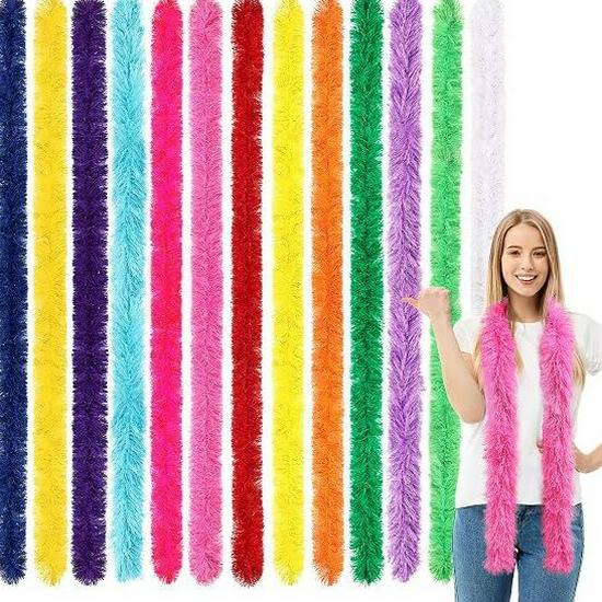 2m Faux Fur & Down Feather Plush Strips for Costume Simulations