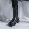 Autumn/Winter Men's High-Top Slip-On Chelsea Boots - Thick-Sole Outdoor Casual Leather, British Style Fashion.