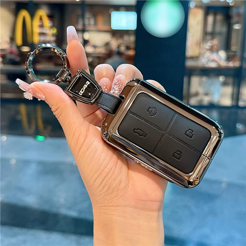 Chery iCAR V23 Bluetooth Schlüsselanhänger-Etui – Leder- & Metall-Fob-Schale für Fernbedienung