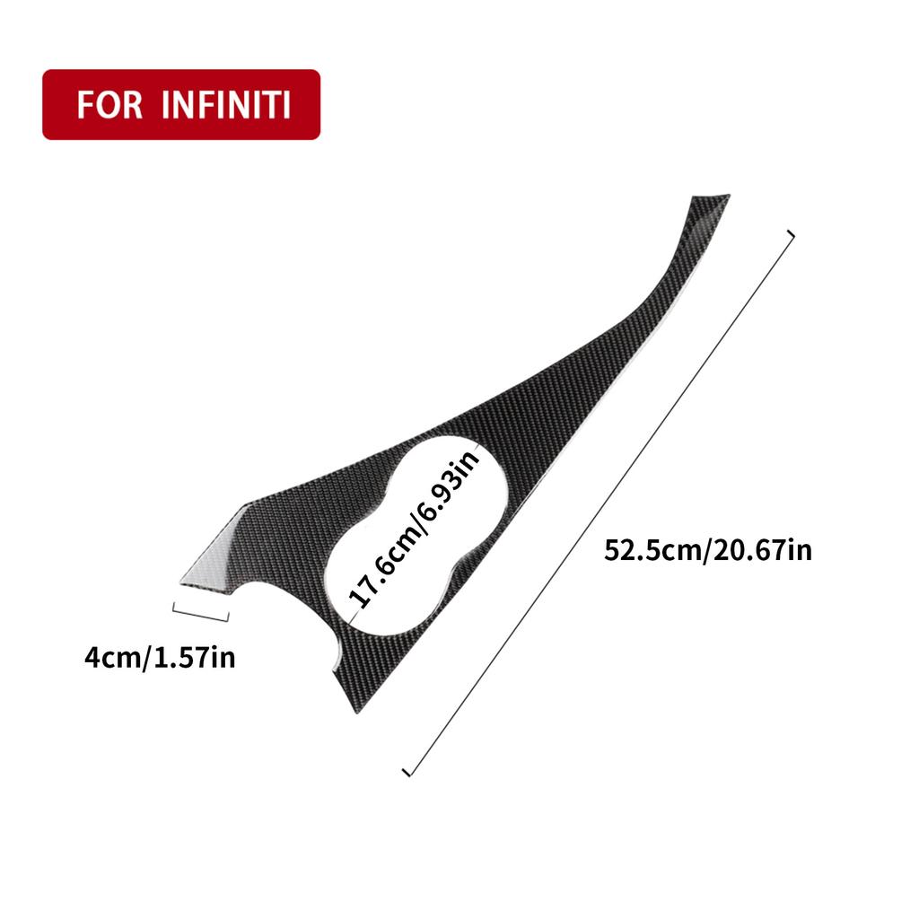 Upgraded Frame Cover Vehicle Interior Trim Cover Water Cup Holder Panel Sticker Cover Durable Fitting for Q50 2014-19