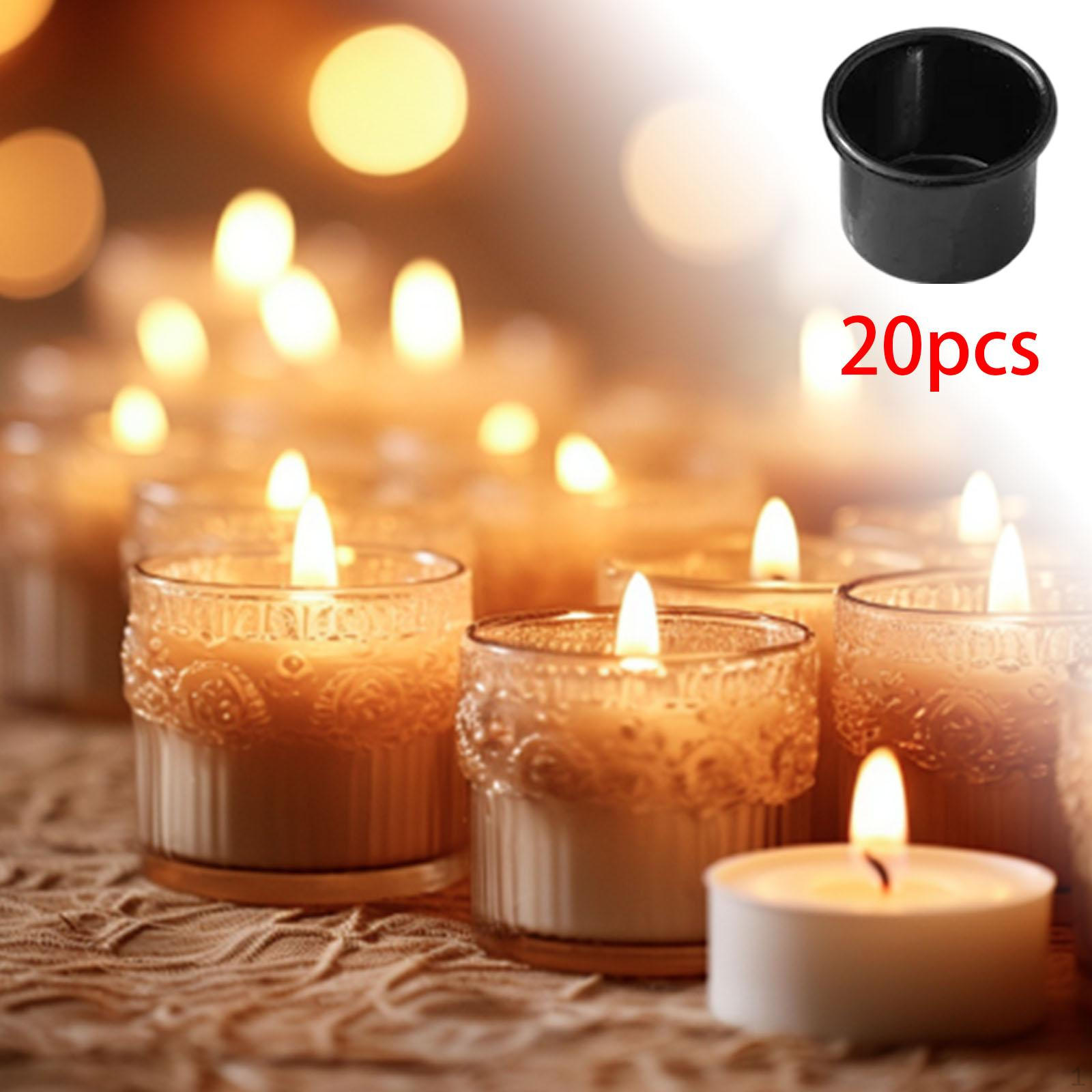 

20 шт., металлические подсвечники для свечей, предотвращающие капание воска, чаша для свечей чёрный