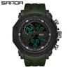 Sanda Multifunctional Dual Display Luminous Waterproof Outdoor Sports Men's Watch with Large Dial