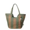 New straw beach tote bag large capacity tote bag summer beach bag vertical stripe vacation wind women's bag