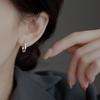Rice Grain Ear Buckle Earrings Ins Cold Wind Niche Design Sense Simple Temperament Plain Ring Earrings