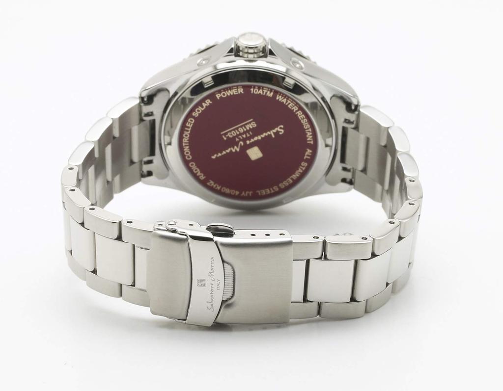 Salvatore Marra Business Popular with SSBKGR Men's Watch, Radio-Controlled Solar, Style, Brand, Waterproof, Gift, Black, Cloth,