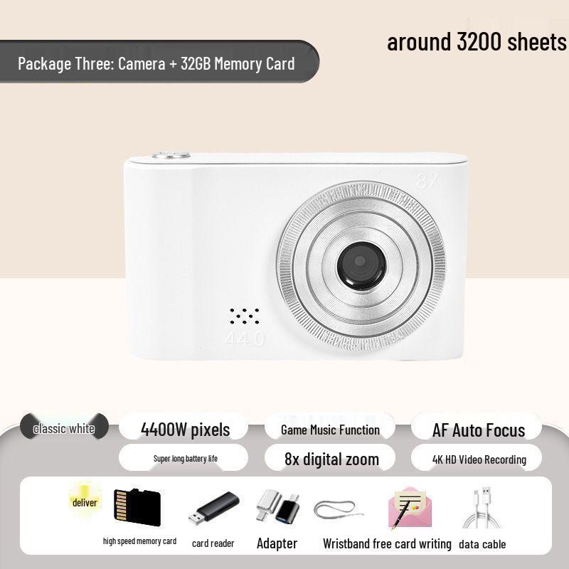 Retro Niedliche HD Dualkamera für Selbstporträts - Studentenfreundliche Sofortbildkamera für Mädchen