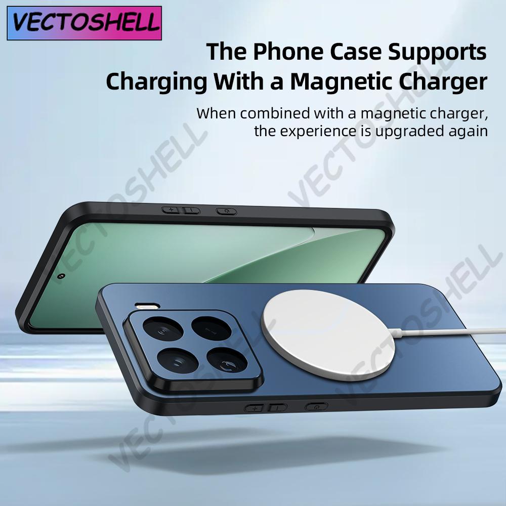 Magnetic Matte Phone Case For Xiaomi Mi 15T Pro 17 Pro Max Mi 15 Ultra 14 14T Pro For Magsafe Protection Shockproof Cover Bumper