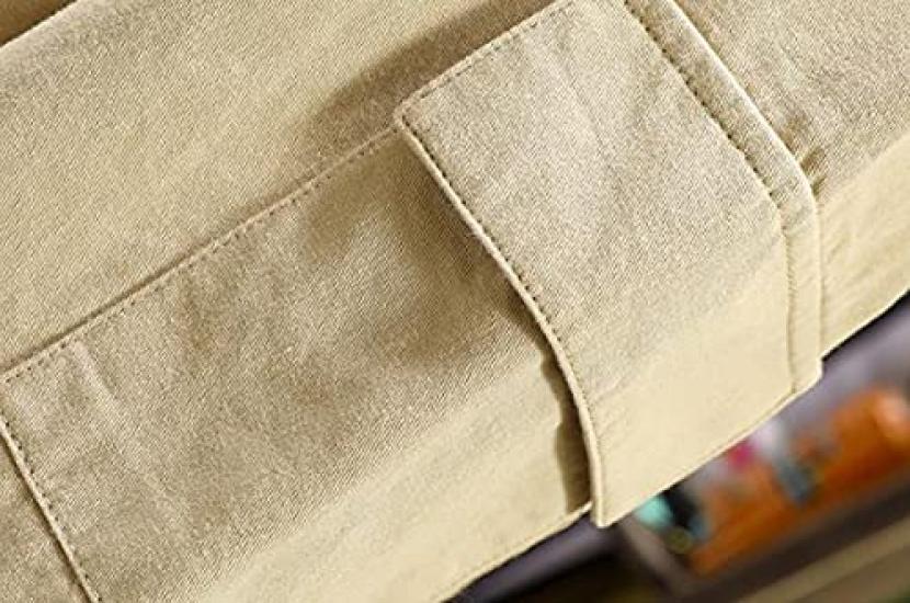 Aspersio Long Sleeve Work Shirt with Stylish Top for Casual Visual American Open Long Business Basic Shirt Yellow Collar, Men, Military, Button-Down