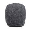 Vintage Big Herringbone Beret For Men Autumn Winter Warm Casual Newsboy Cap Fashion Women Flat Hat Double Breasted Adjustable