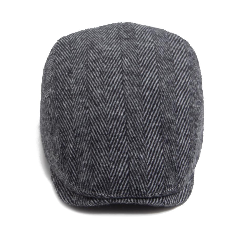 Vintage Big Herringbone Beret For Men Autumn Winter Warm Casual Newsboy Cap Fashion Women Flat Hat Double Breasted Adjustable
