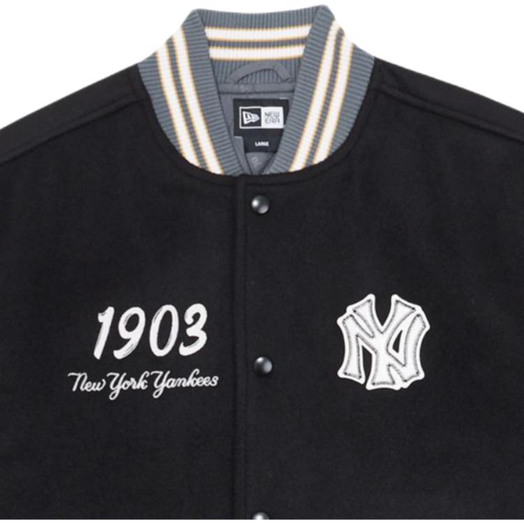 New Era FW25 Frenzy Corner Series MLB New York Yankees Retro Letter Embroidery Logo Casual Single-Breasted Drop Shoulder Jacket 14726753