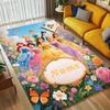 Custom Name Princess Garden Living Room Non-Slip Area Rug Soft Carpet for Bedroom Kids Playroom Sofa Office Home Decor Doormat