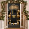 Graduation Background Black Gold Balloons Grad Party Banner Congrats Grad Background Glittery Gold Lettering For Graduation