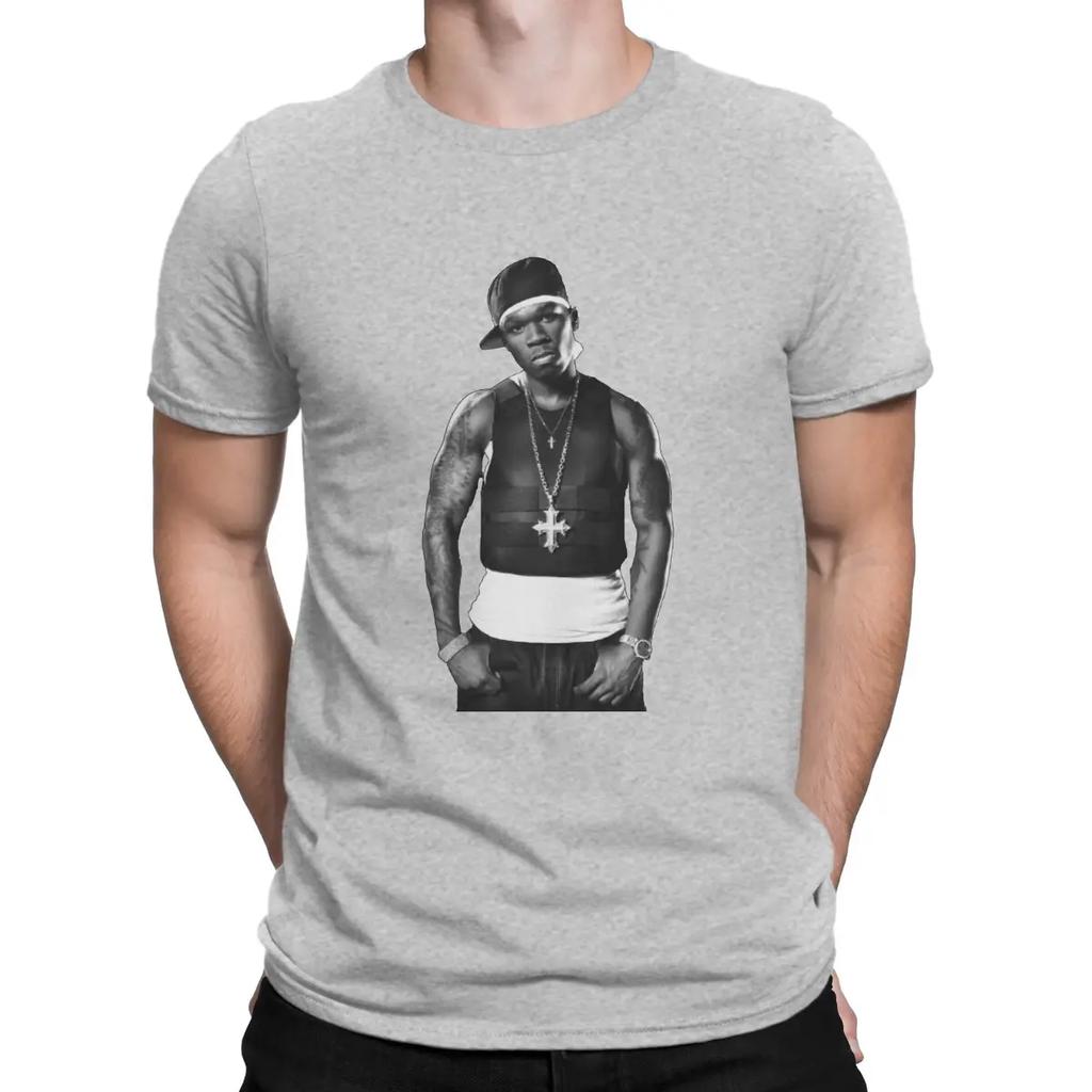 Beliebtes amerikanisches Rap-Sänger T-Shirt für Herren 50 Cent Mode 100% Baumwolle T-Shirts Rundhals Kurzarm T-Shirts Geschenkidee Oberteile