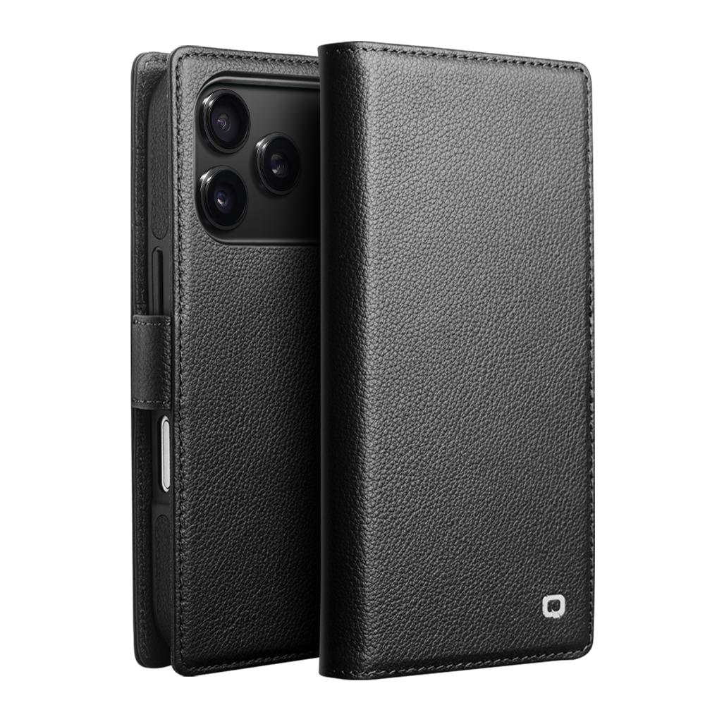 QIALINO For iPhone 17 Pro Max Case Compatible with MagSafe Detachable Genuine Cow Leather Wallet Phone Cover