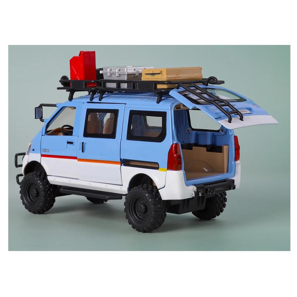 1/24 WuLing VAN Off-Road Vehicle Alloy Muscle Car Model Sound and Light Pull Back Children's Toy Collectibles Birthday Gift