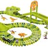 Electric Dinosaur Track Toy with Assembly Ferris Wheel for Kids