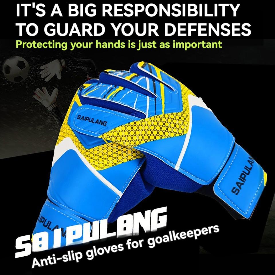 Loogdeel Professionelle Fußball Trainings Torwarthandschuhe Kind Erwachsener Tor Verdickte Latex Fußballhandschuhe Hand Fingerschutz