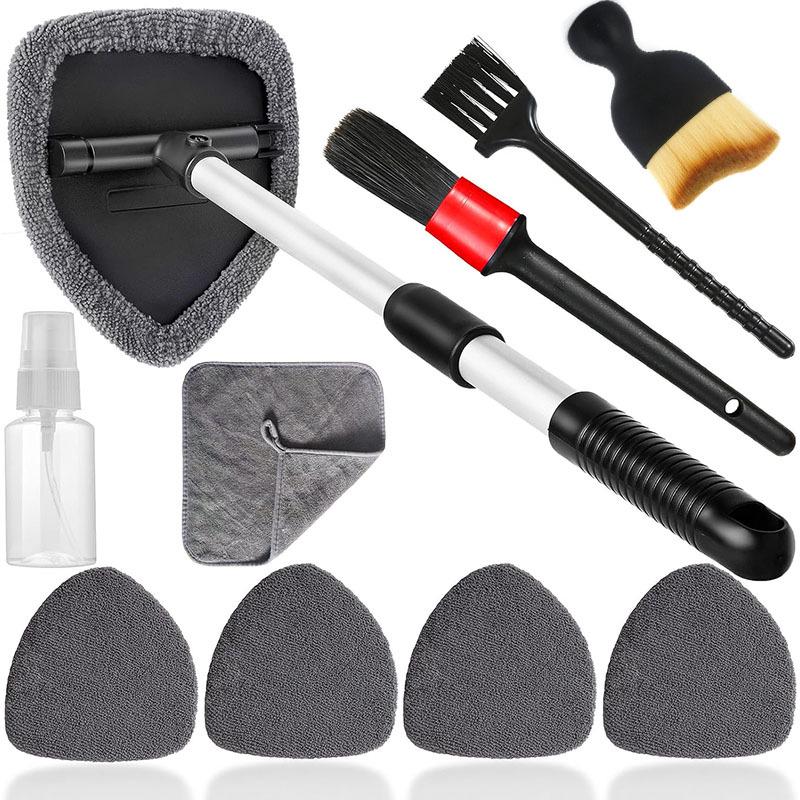 Telescopic Microfiber Car Window Cleaning & Defogging Brush Set