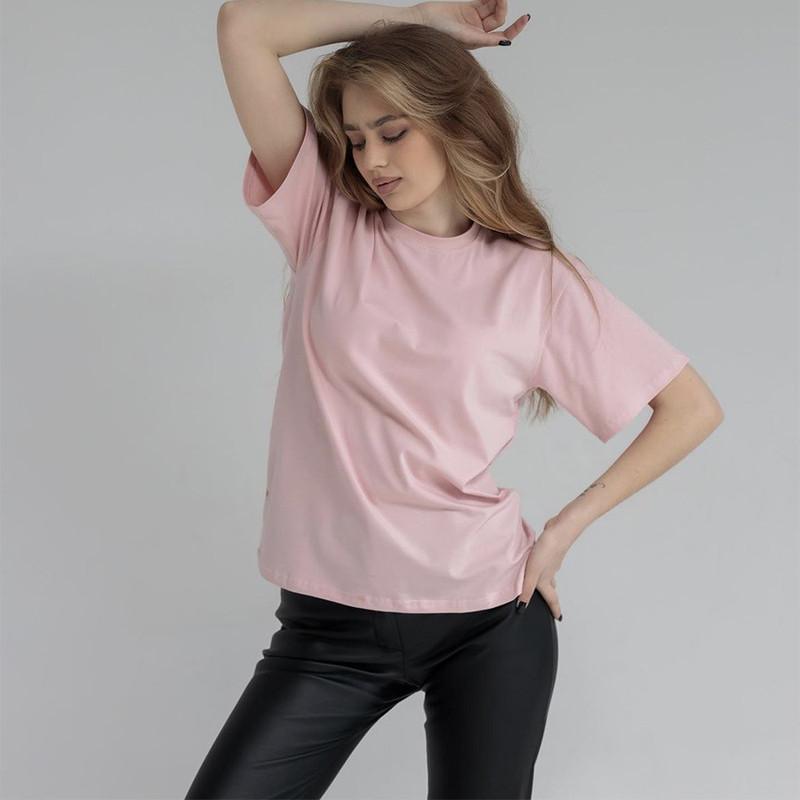 Damen Einfarbig Kurzarm Frühling und Sommer Modelle von Einfarbig T-Shirt Baumwolle Kurzarm Lose Hundert Tops