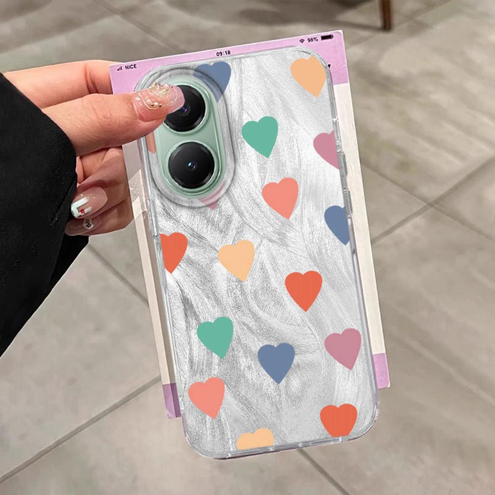 Colorful Circularl Dots Women Girls Feather Texture Phone Case for Xiaomi Poco X5 M6 Pro X6 X3 Pro NFC C75 C71 C65 C61 M5S Cover