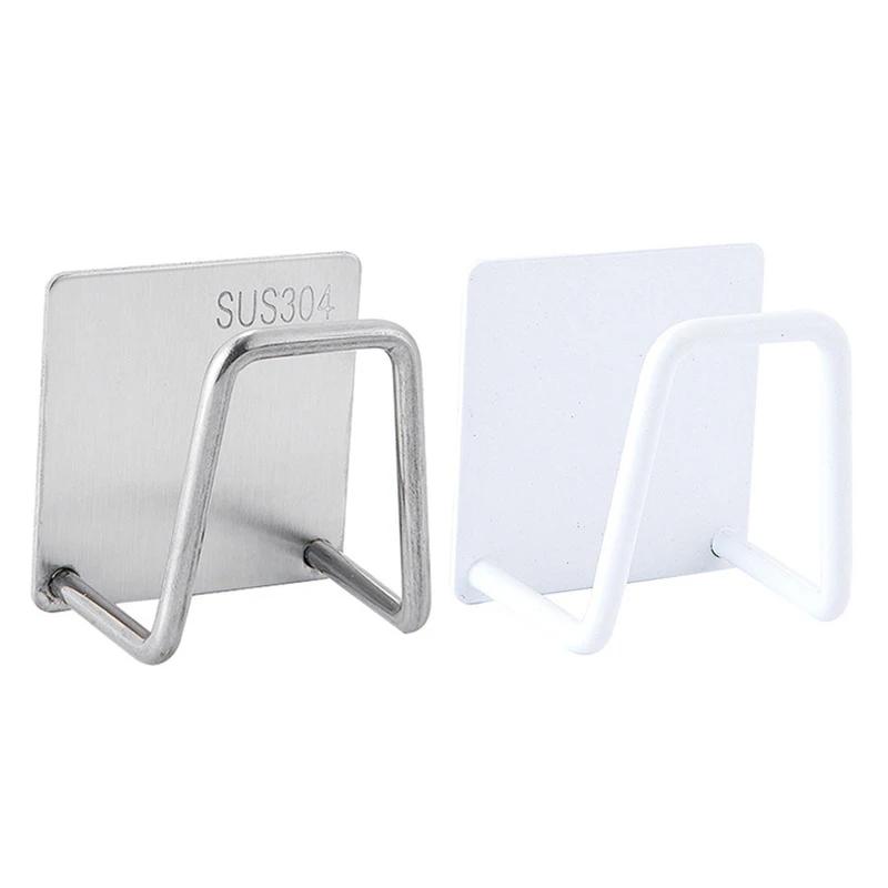 Küchenorganizer, Schwammhalter, Seifentrockner, selbstklebende Spülbecken-Abflussregale, Wandregale aus Edelstahl für die Spüle, Haken