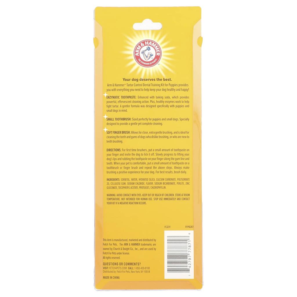 Arm & Hammer, Tartar Control, Dog Dental Training Kit, Vanilla Ginger, 4-Count Kit