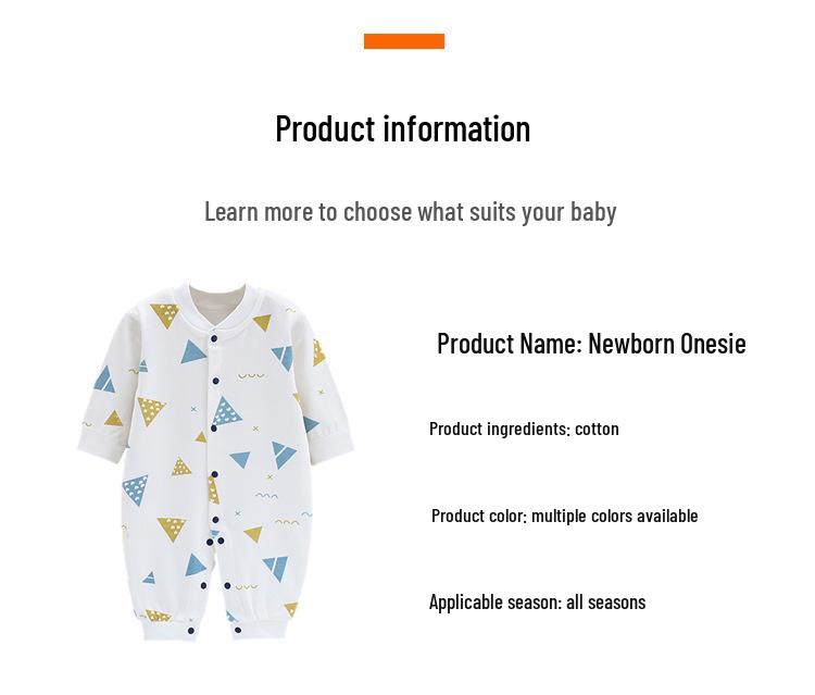 Baby Long Sleeve Romper - Spring/Autumn, Printed Combed Cotton Pajamas for Newborns, Infant Wear