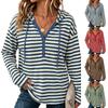 Women's Knit Striped Pullover Sweatshirt