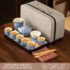 Light luxury flower Huang Ru tea set, household ceramic opening film can raise retro whole set of kung fu tea printing