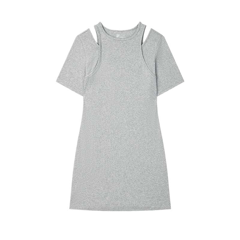 New FILA ORIGINALE Short Sleeved Dress Women's Medium Heather Gray F51W529301F-MG