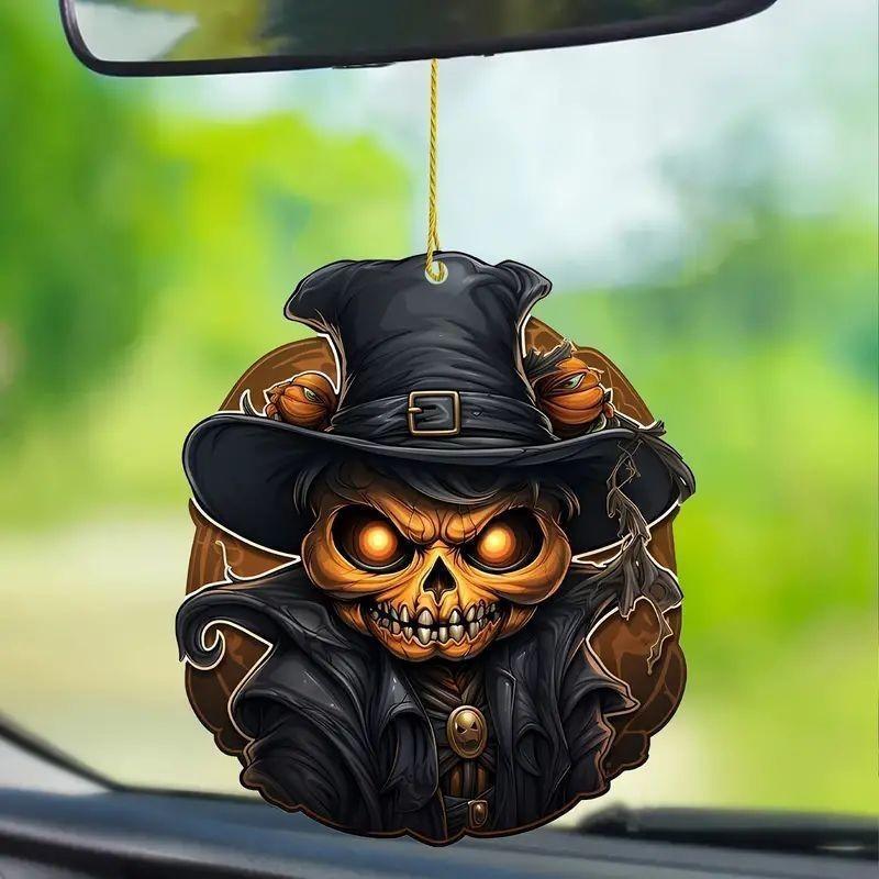 Decoration Halloween Car Pendant Acrylic Skeleton Head Pumpkin Vehicle Style