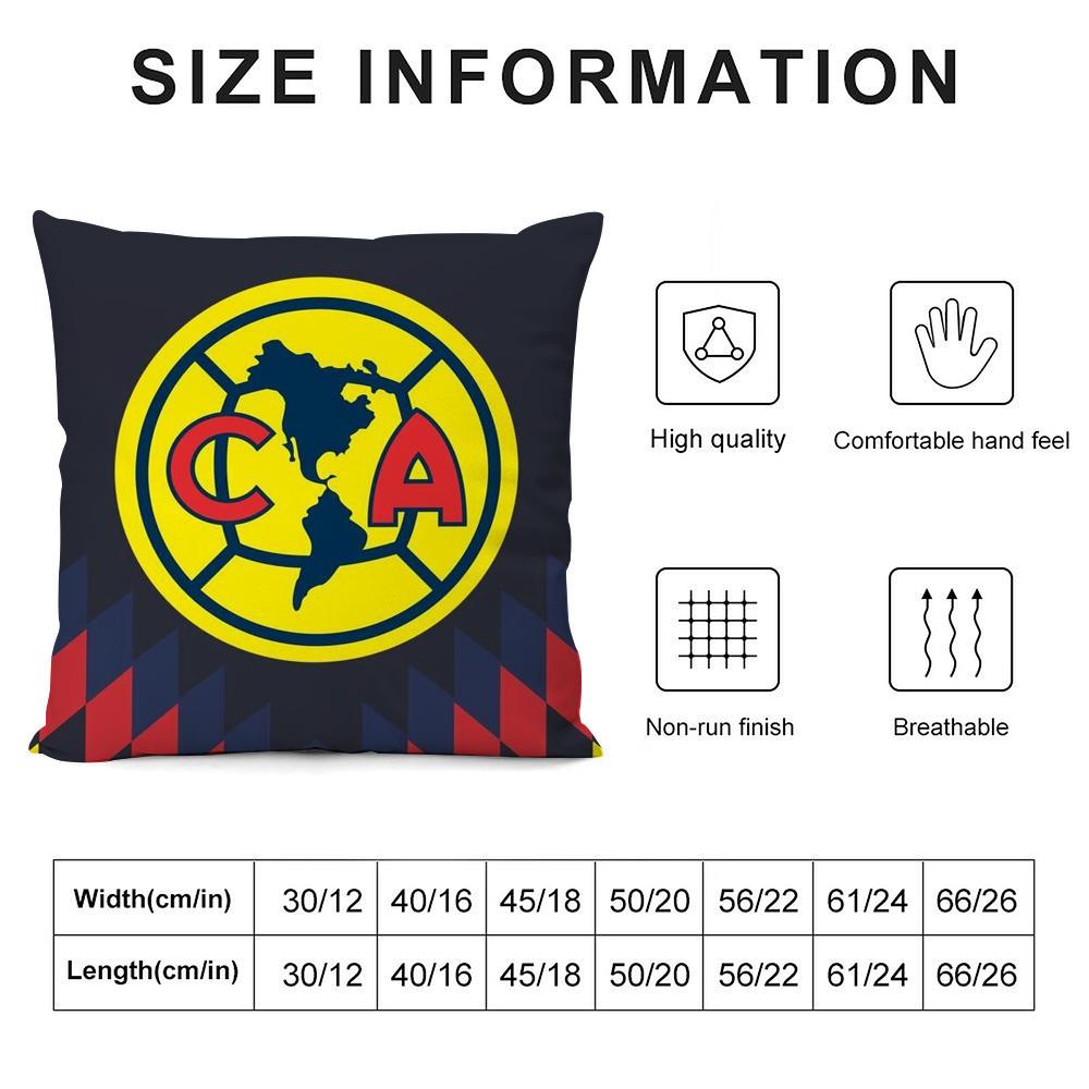F-Football Club America Pillow Case 3D Print Polyester Fiber 40*40cm Home Sofa Throw Decoration Festival Gift