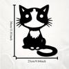 1pc Cute Cat Metal Wall Art, Rust-Resistant Mural for Living Room or Garden Fence, Pet Decor Gift